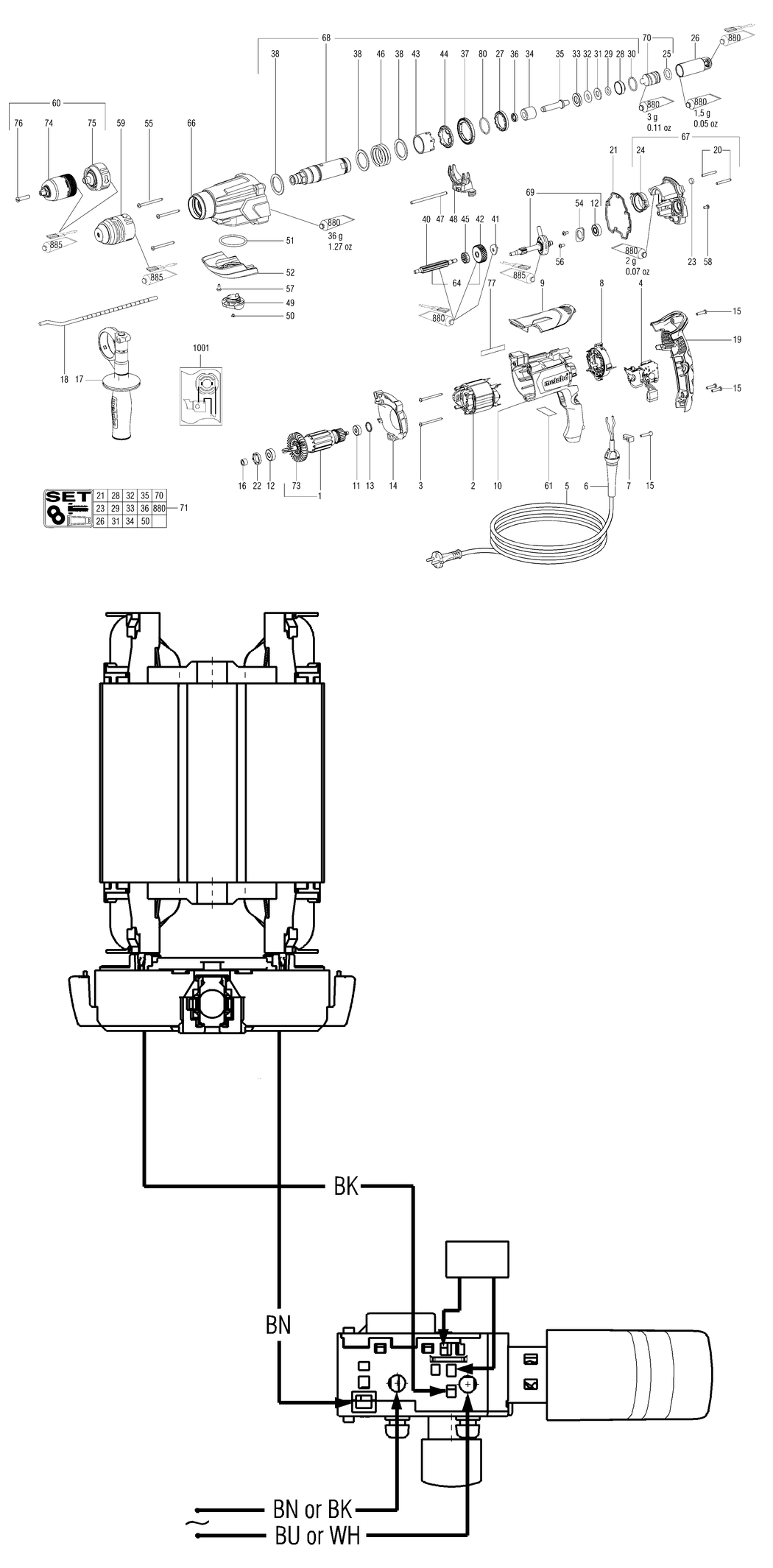 Metabo UHE 2660-2 Quick / 00697190 / AU 240V Spare Parts