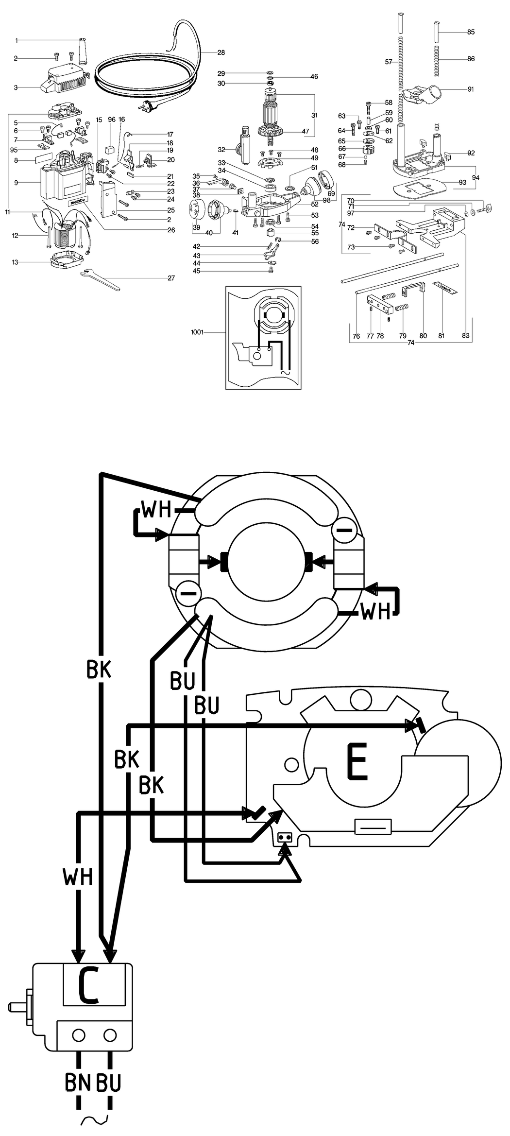 Metabo OF E 1229 SIGNAL / 01229182 / CH 230V Spare Parts