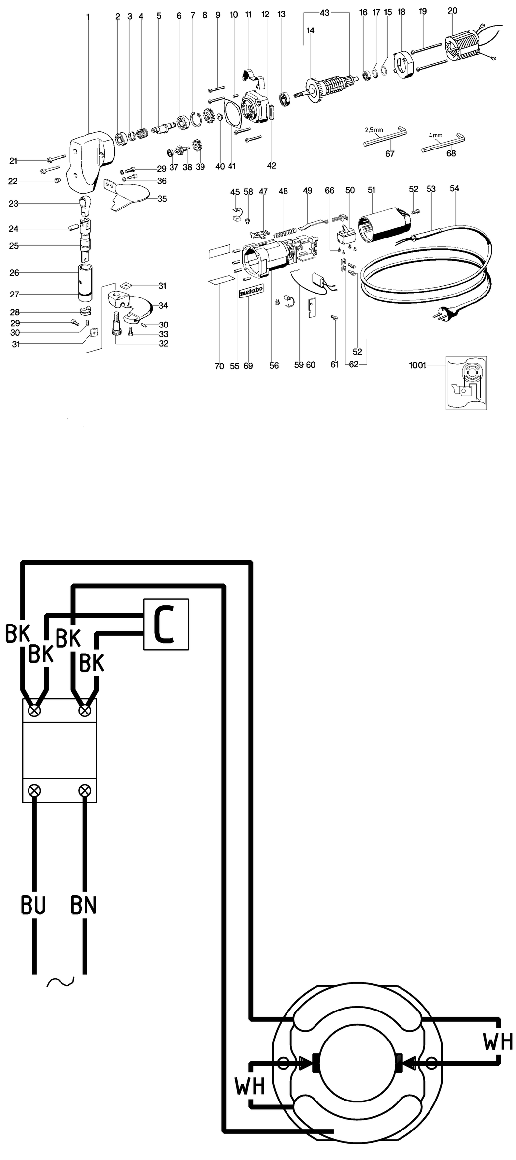 Metabo KU 6870 / 06870002 / EU 230V Spare Parts