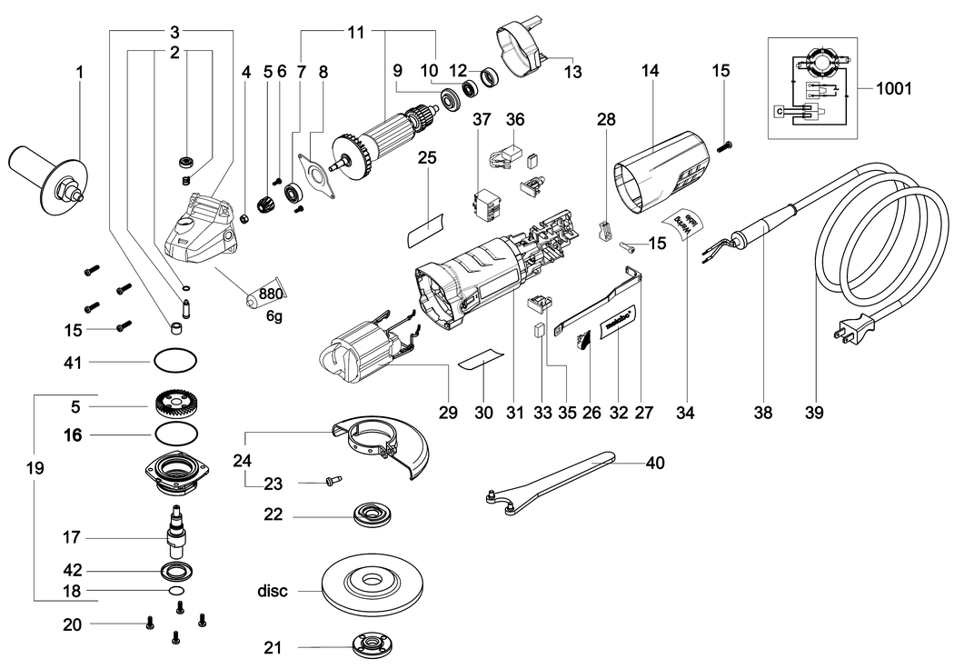 Metabo EWS 8-100 / 18141311 / CN 220V Spare Parts