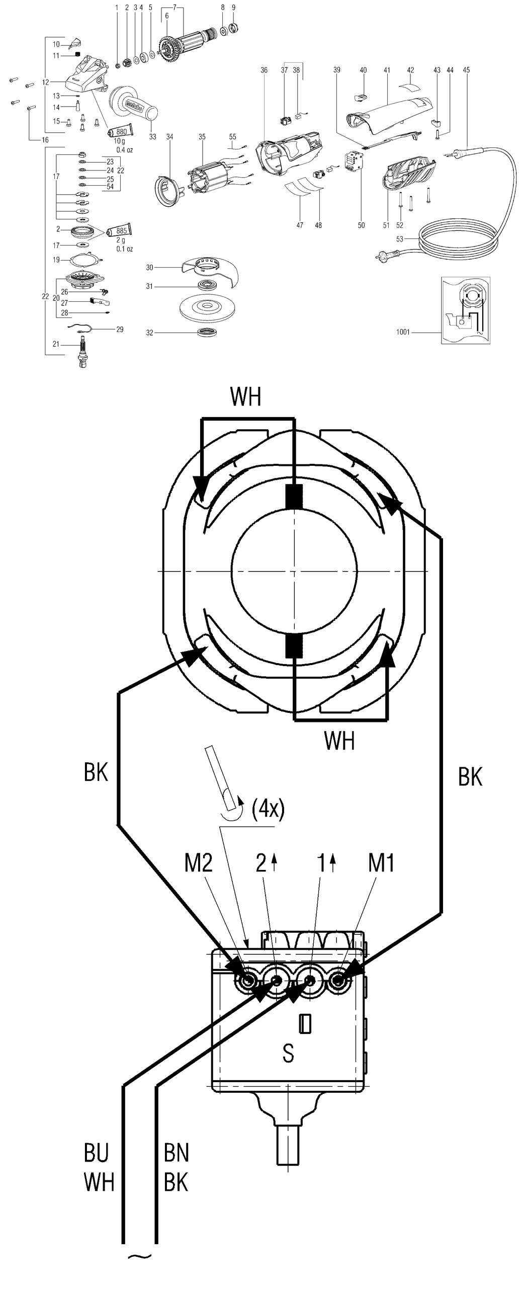 Metabo W 11-125 Quick / 00270180 / CH 230V Spare Parts