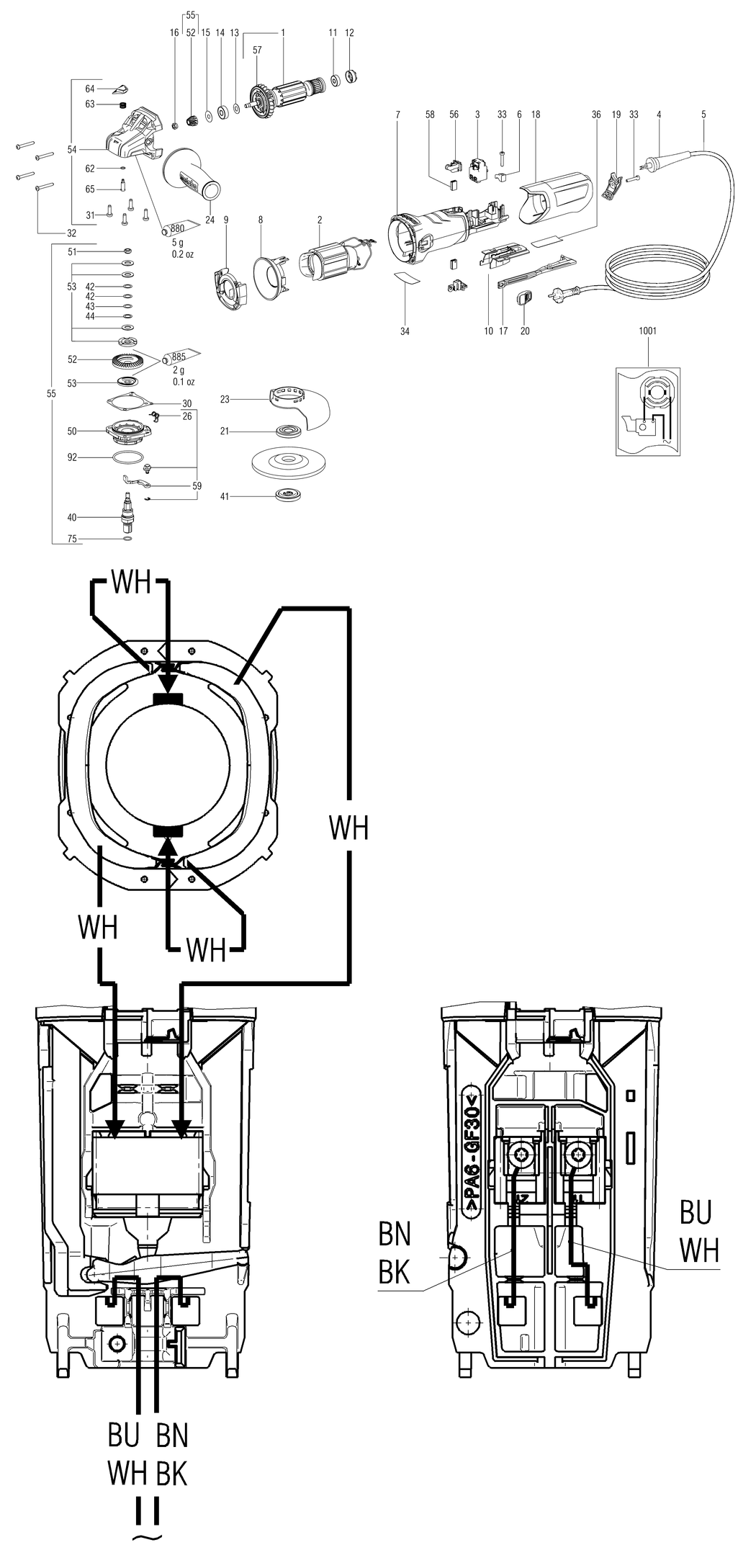 Metabo W 11-125 Quick / 03623000 / EU 230V Spare Parts