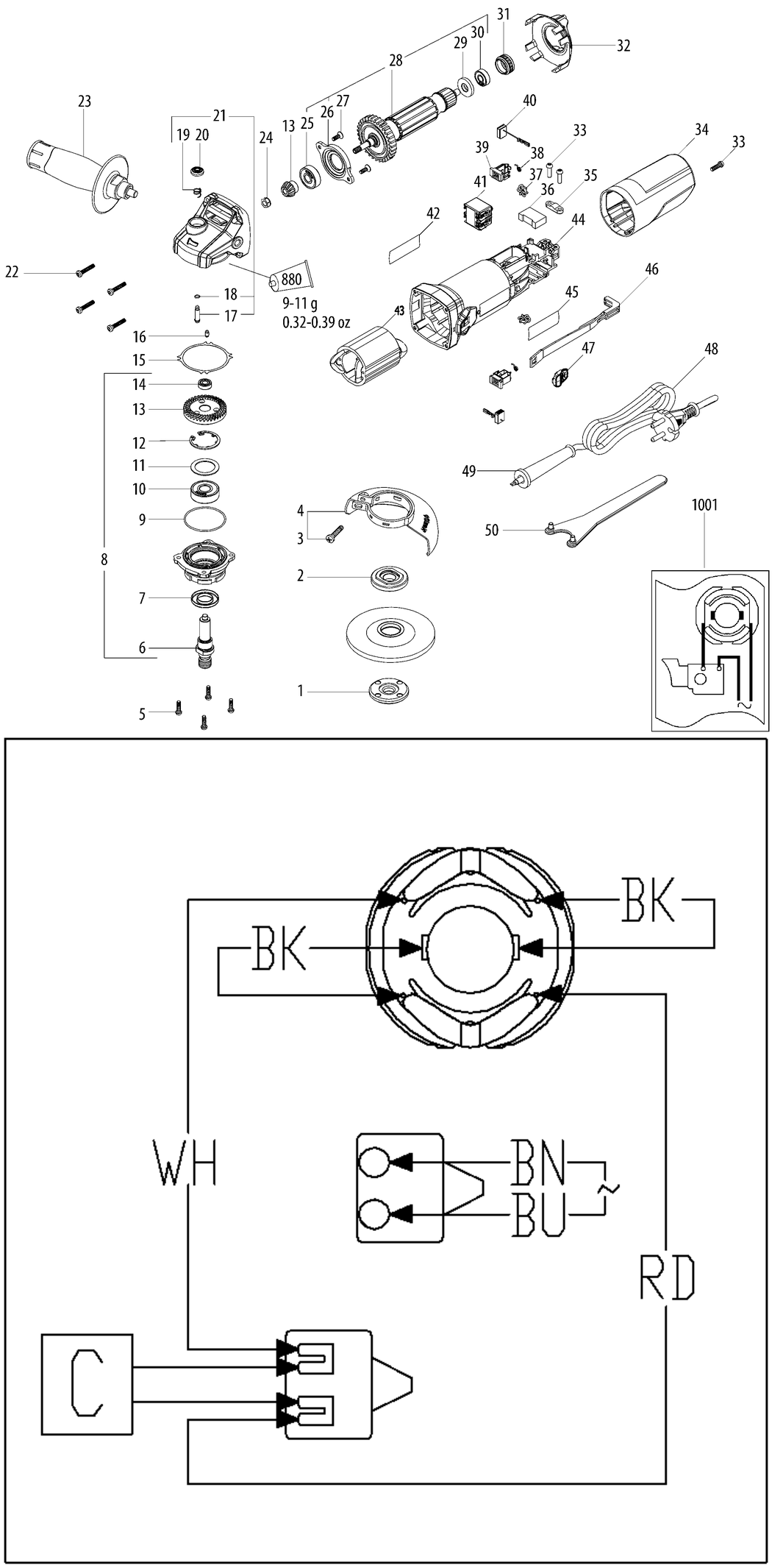 Metabo W 650-100 / 03600010 / non EU 230V Spare Parts