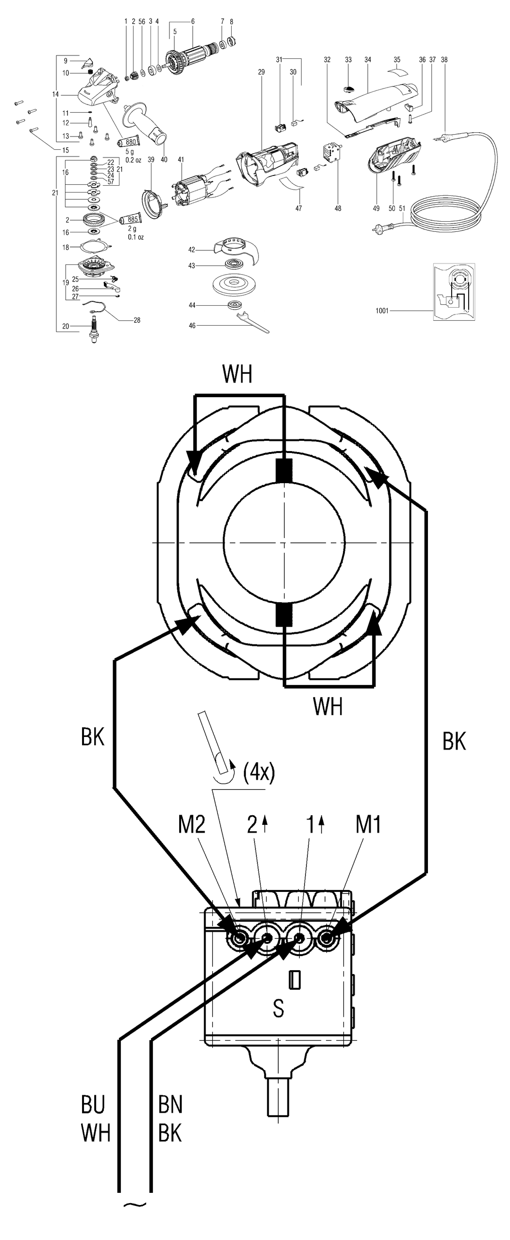 Metabo W 8-100 / 00258310 / CN 220V Spare Parts