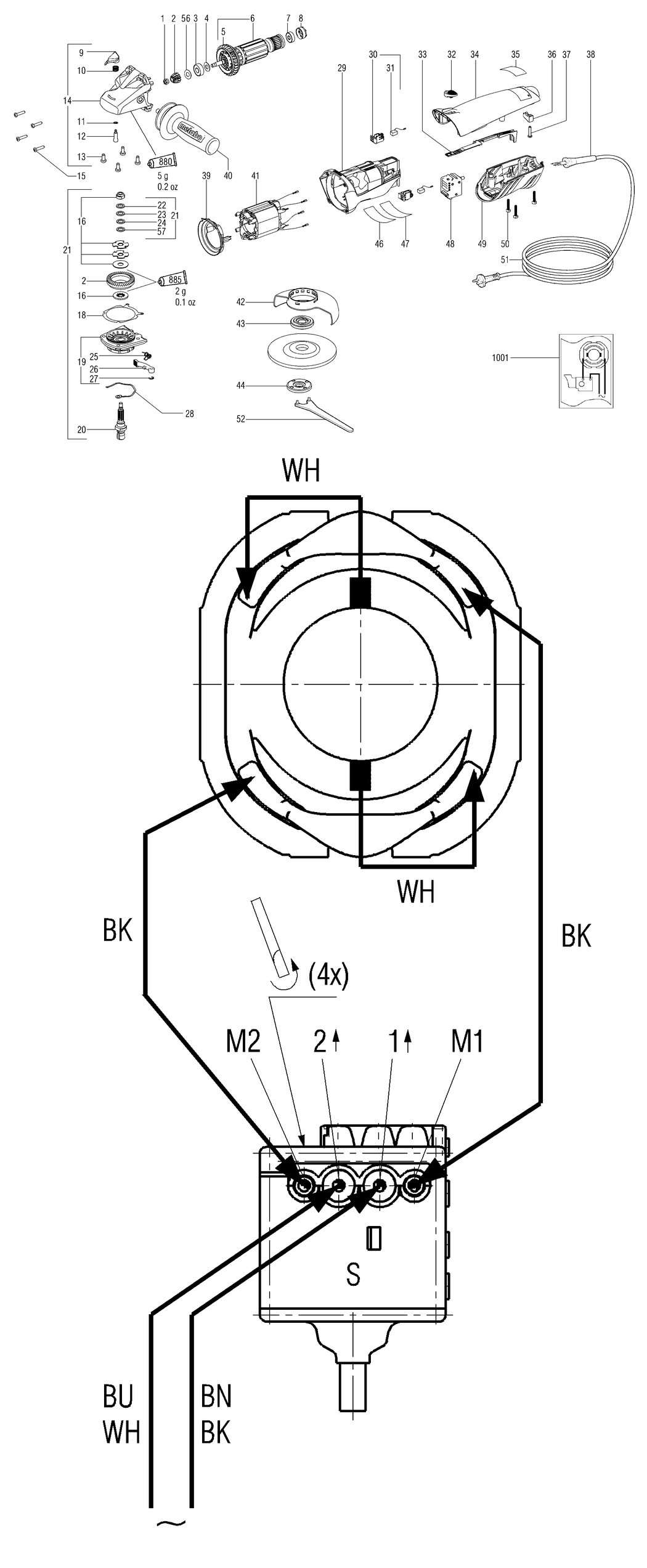 Metabo W 8-115 / 00259420 / US 120V Spare Parts