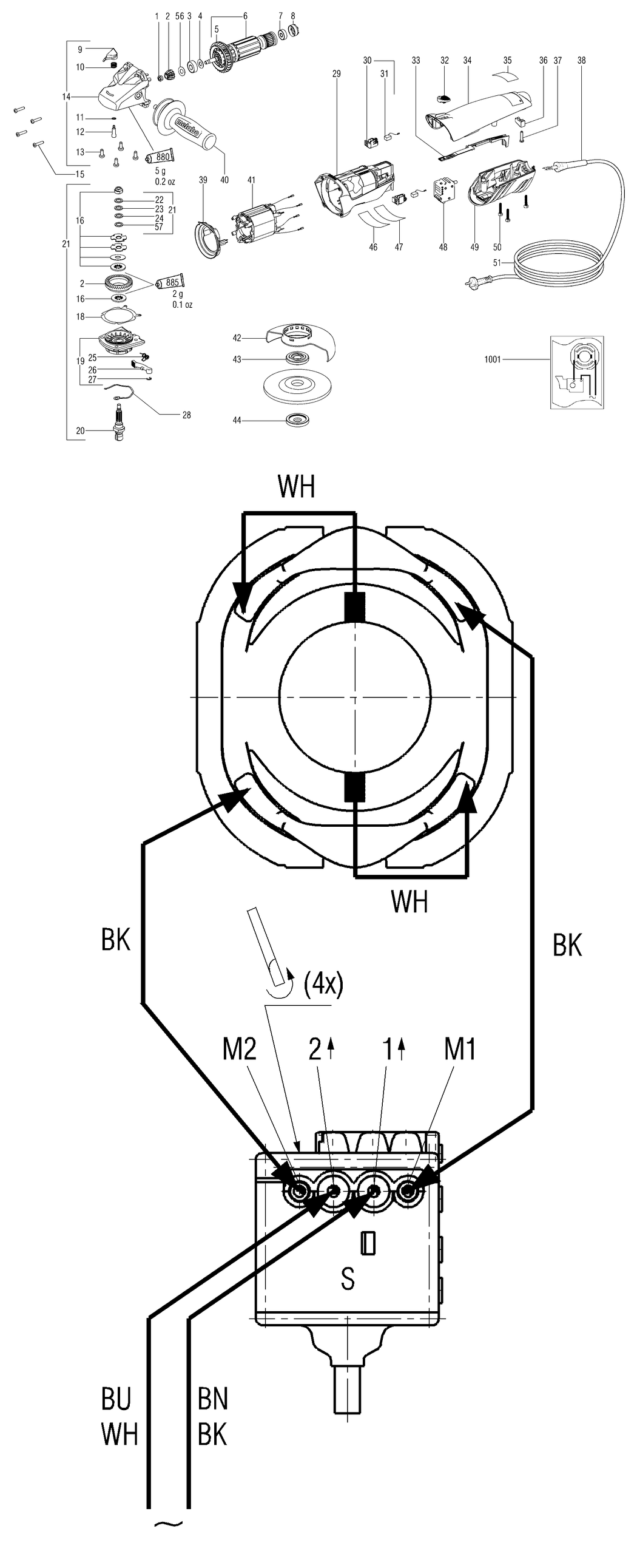 Metabo W 8-125 Quick / 00266190 / AU 240V Spare Parts