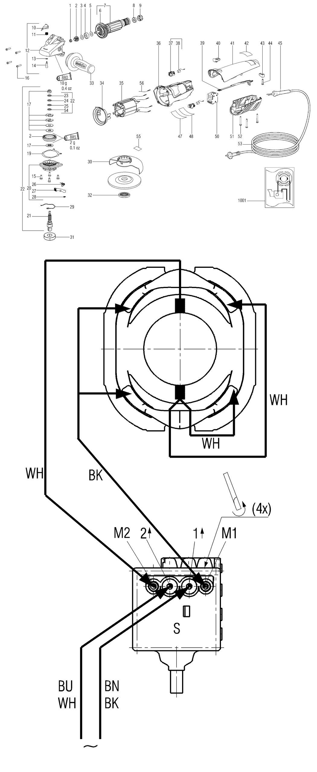 Metabo WA 11-125 Quick / 01101420 / US 120V Spare Parts