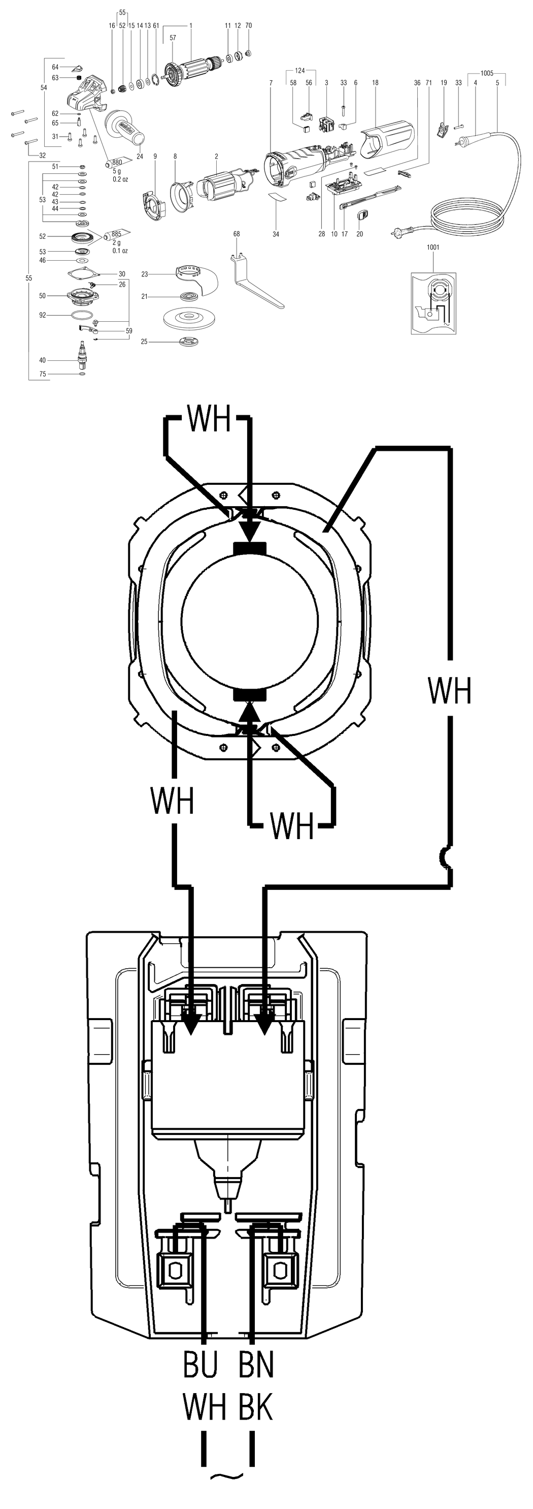 Metabo WE 15-125 HD / 00465001 / EU 230V Spare Parts