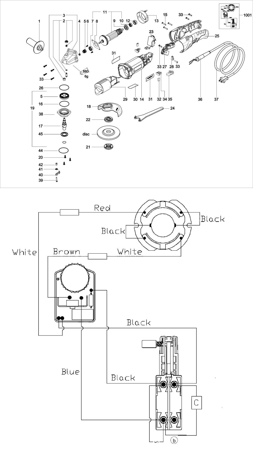 Metabo WE 1500-125 RT / 01241000 / EU 230V Spare Parts