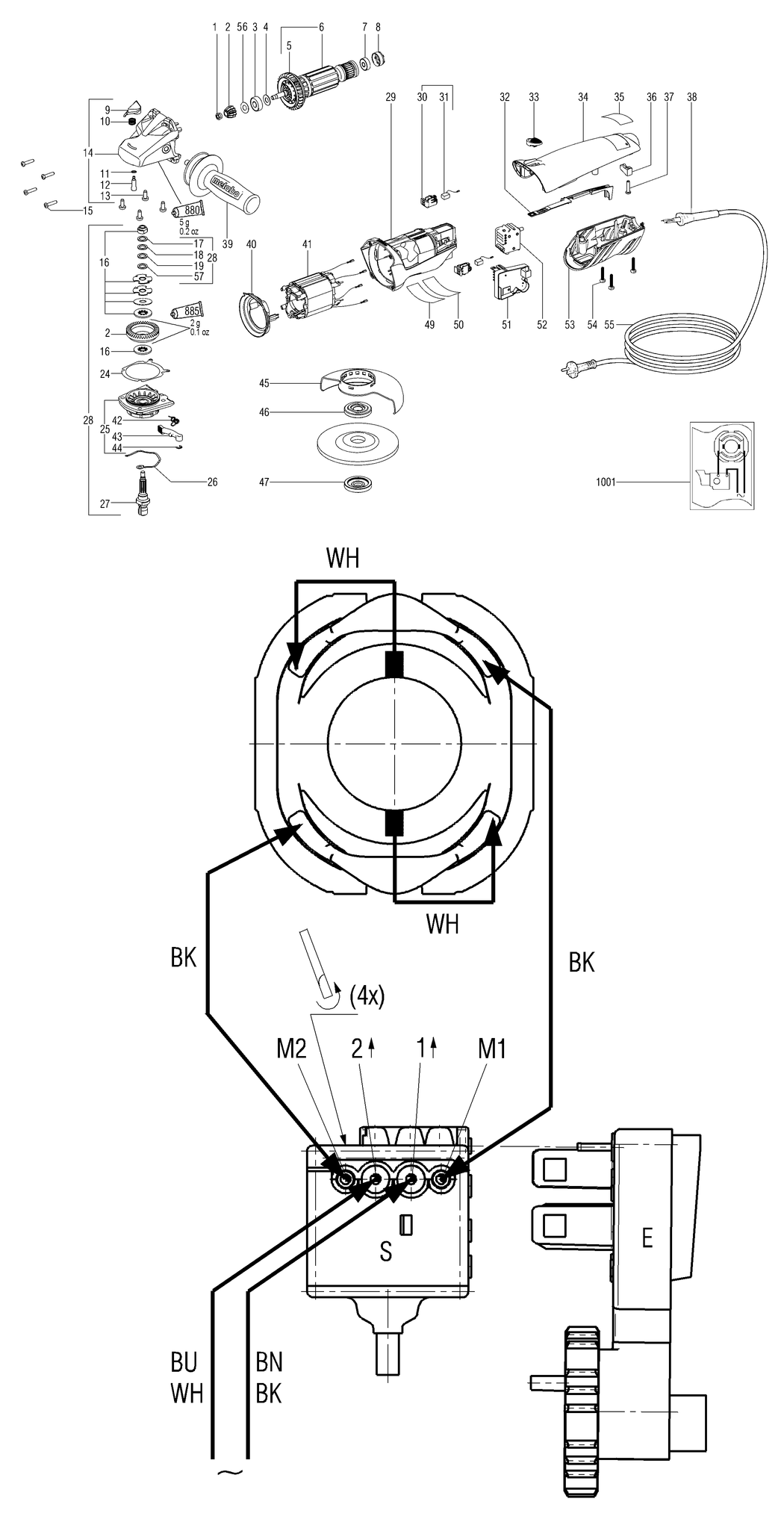 Metabo WE 9-125 Quick / 00269420 / US 120V Spare Parts