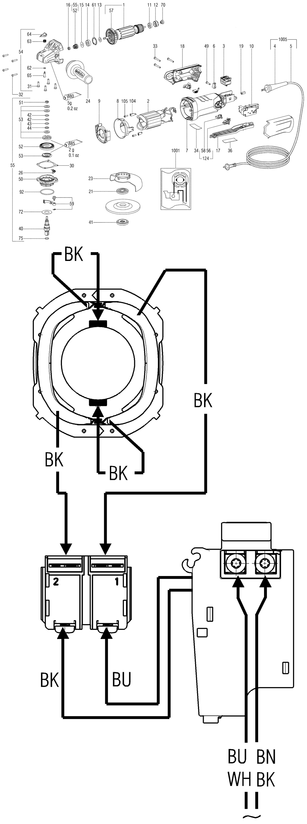 Metabo WEP 15-125 Quick / 00476001 / EU 230V Spare Parts