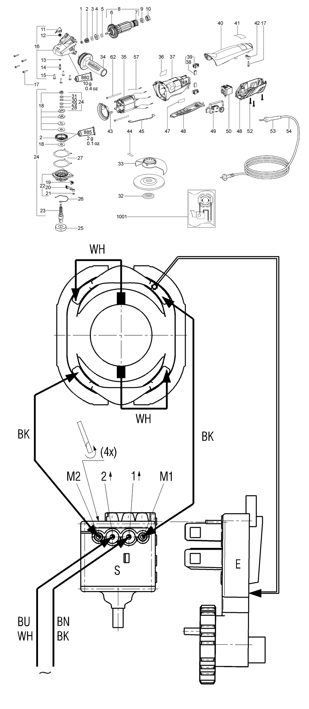 Metabo WEPA 14-125 QuickProtect / 00304000 / EU 230V Spare Parts