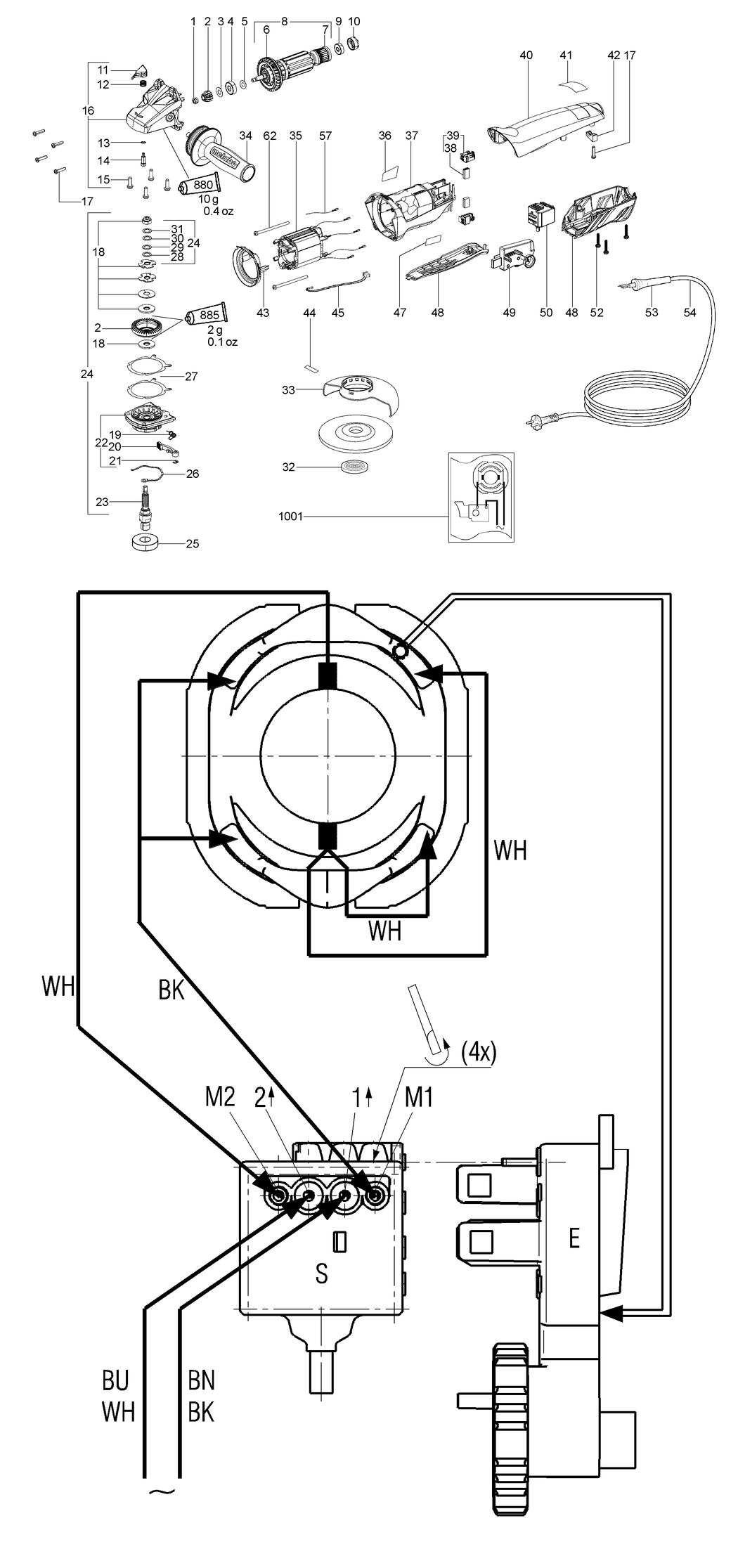 Metabo WEPA 14-125 QuickProtect / 00304420 / US 120V Spare Parts