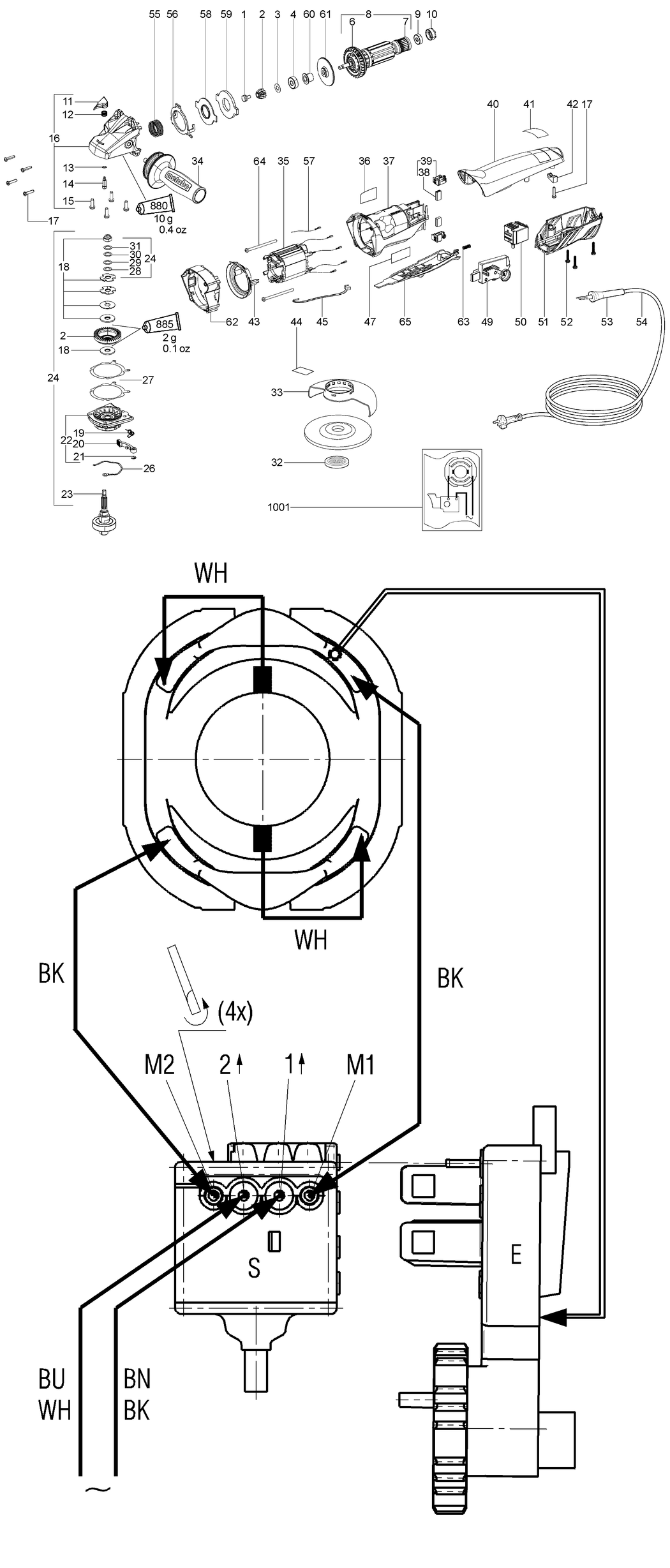 Metabo WEPBA 14-125 QuickProtect / 00166000 / EU 230V Spare Parts