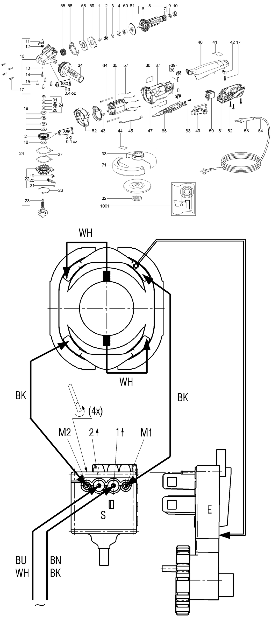 Metabo WEPBA 14-150 QuickProtect / 00322000 / EU 230V Spare Parts