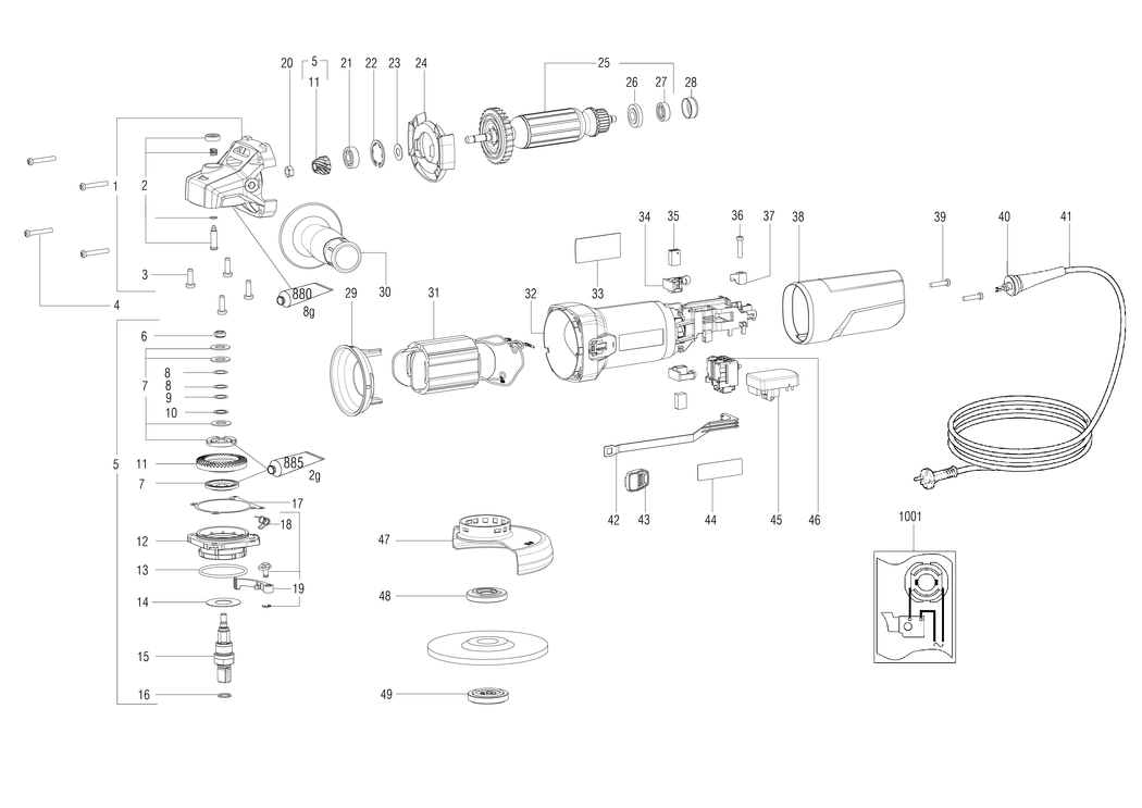 Metabo WEQ 1400-125 / 00347180 / CH 230V Spare Parts