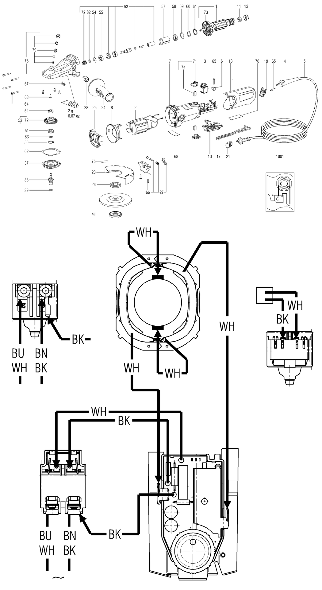 Metabo WEVF 10-125 Quick Inox / 13080420 / US 120V Spare Parts