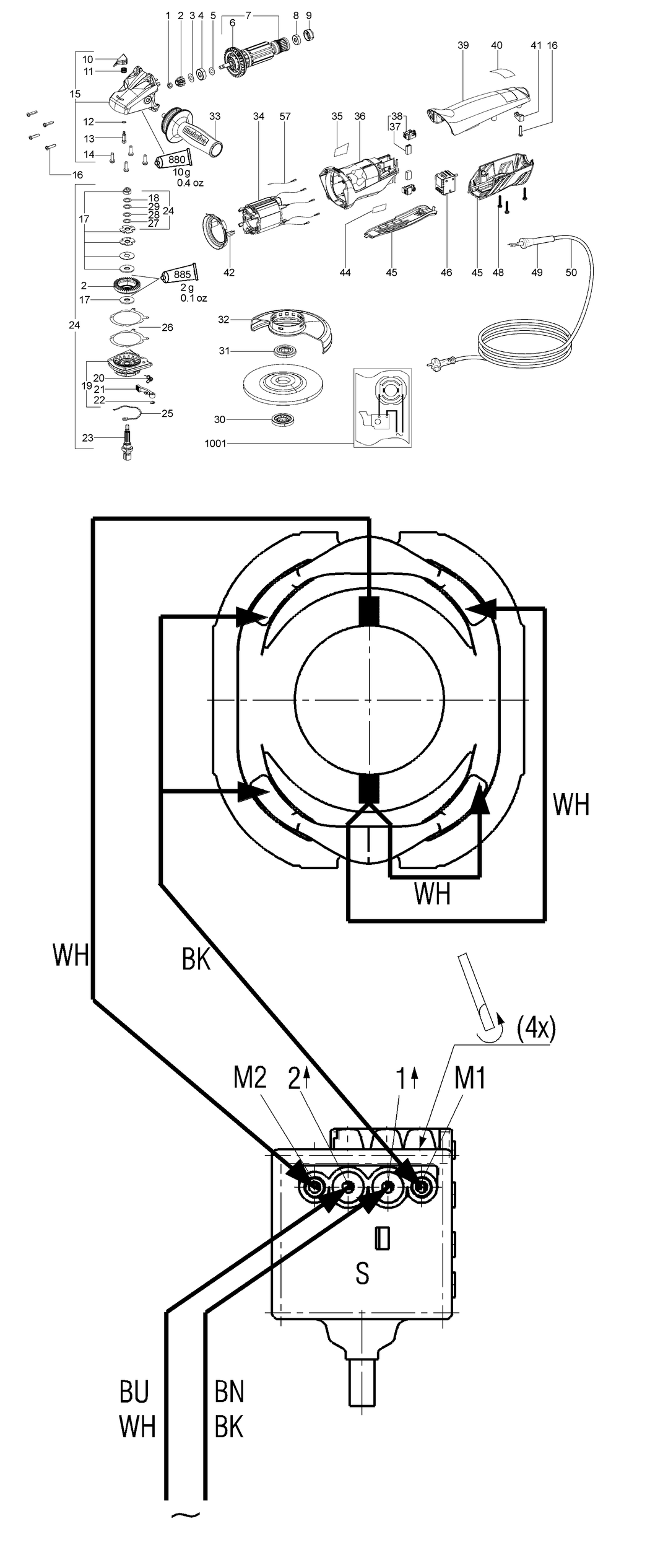 Metabo WP 11-125 QuickProtect / 00279420 / US 120V Spare Parts