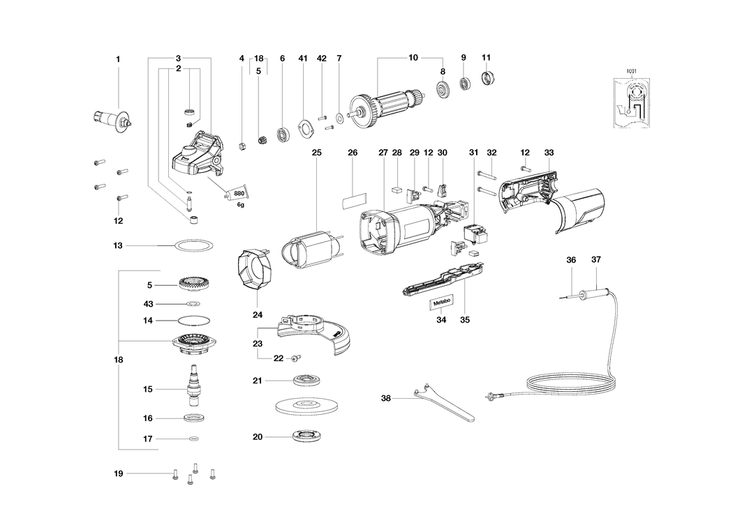 Metabo WP 850-125 / 03610000 / EU 230V Spare Parts