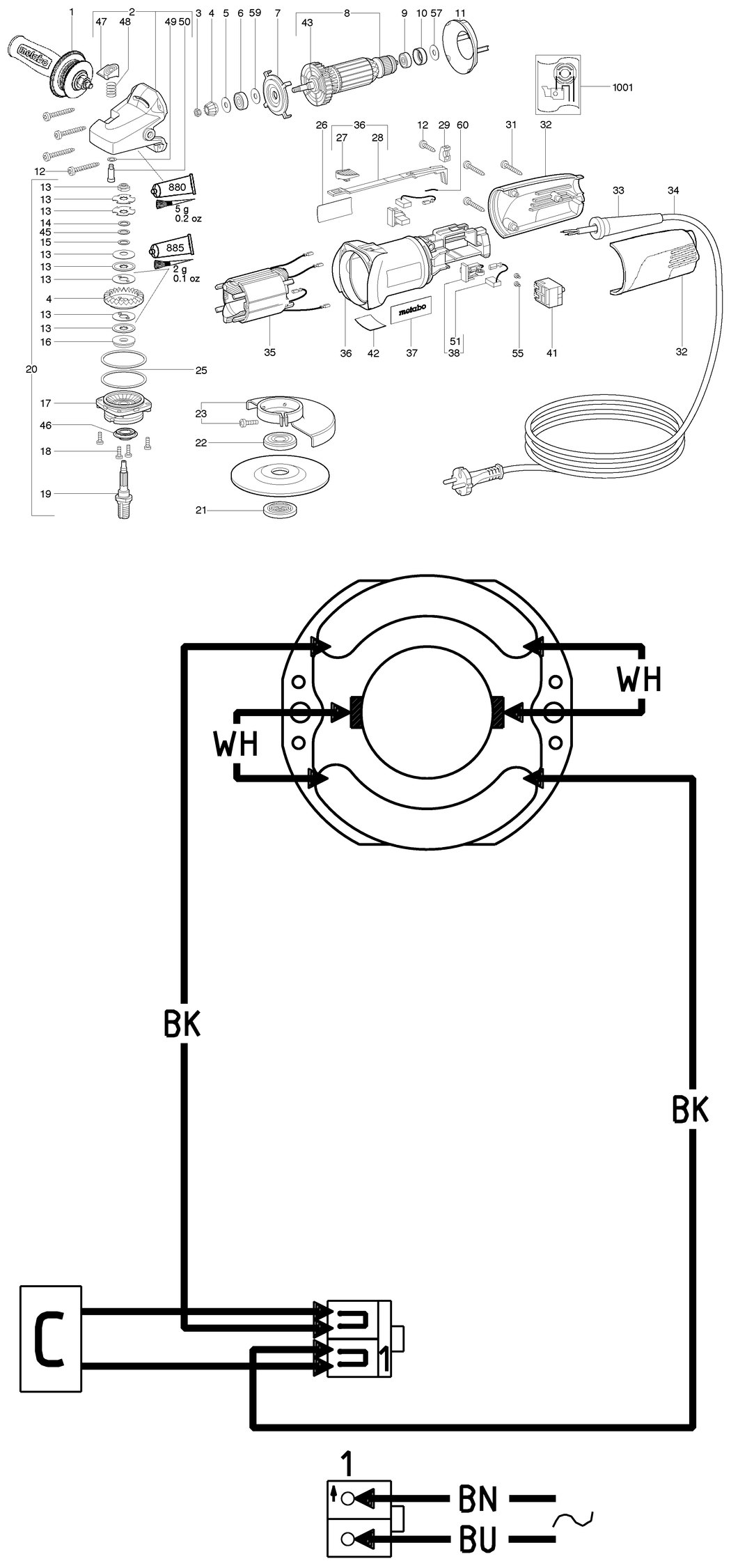 Metabo WQ 10-125 Plus / 20050000 / EU 230V Spare Parts