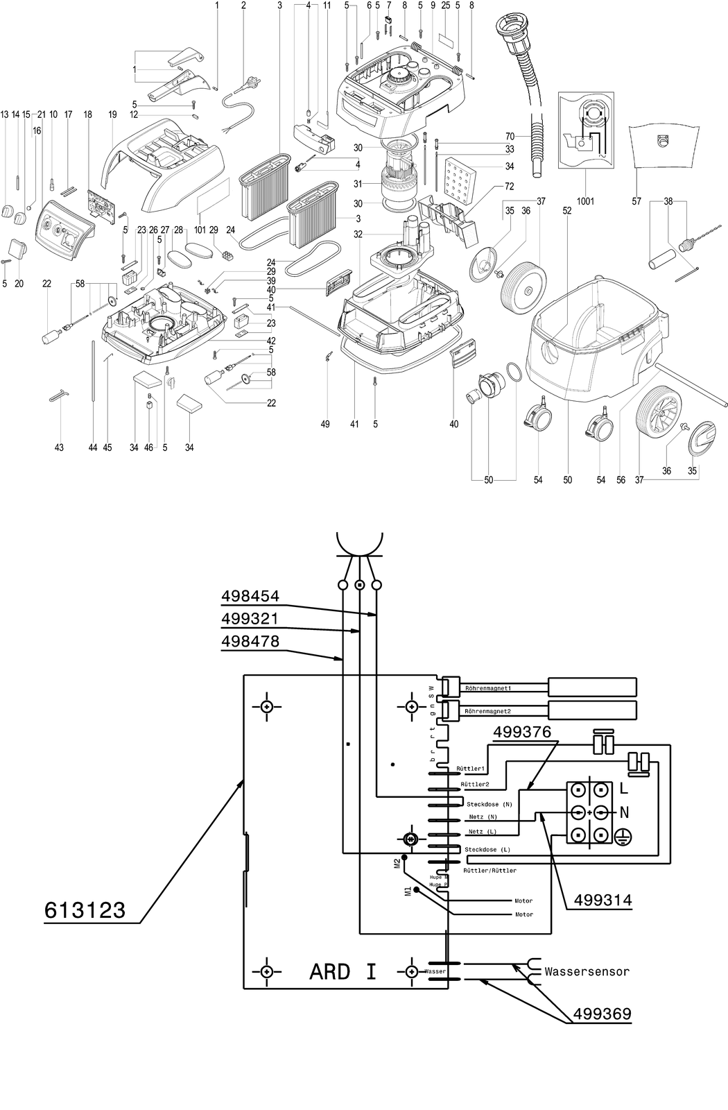 Metabo ASR 35 L AutoClean / 02055420 / US 120V Spare Parts