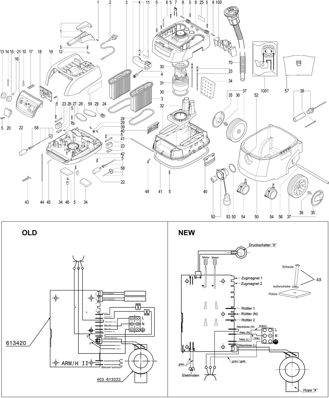 Metabo ASR 35 M AutoClean / 02056180 / CH 230V Spare Parts