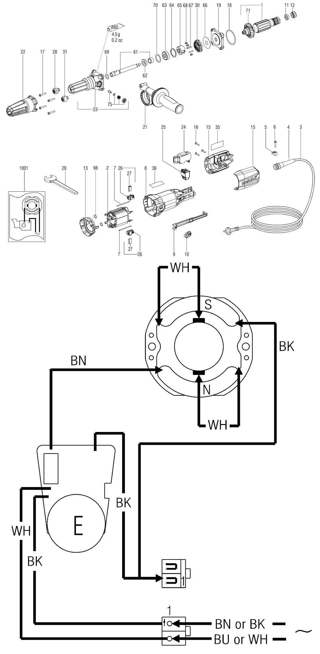 Metabo GE 950 G Plus / 00618310 / CN 220V Spare Parts