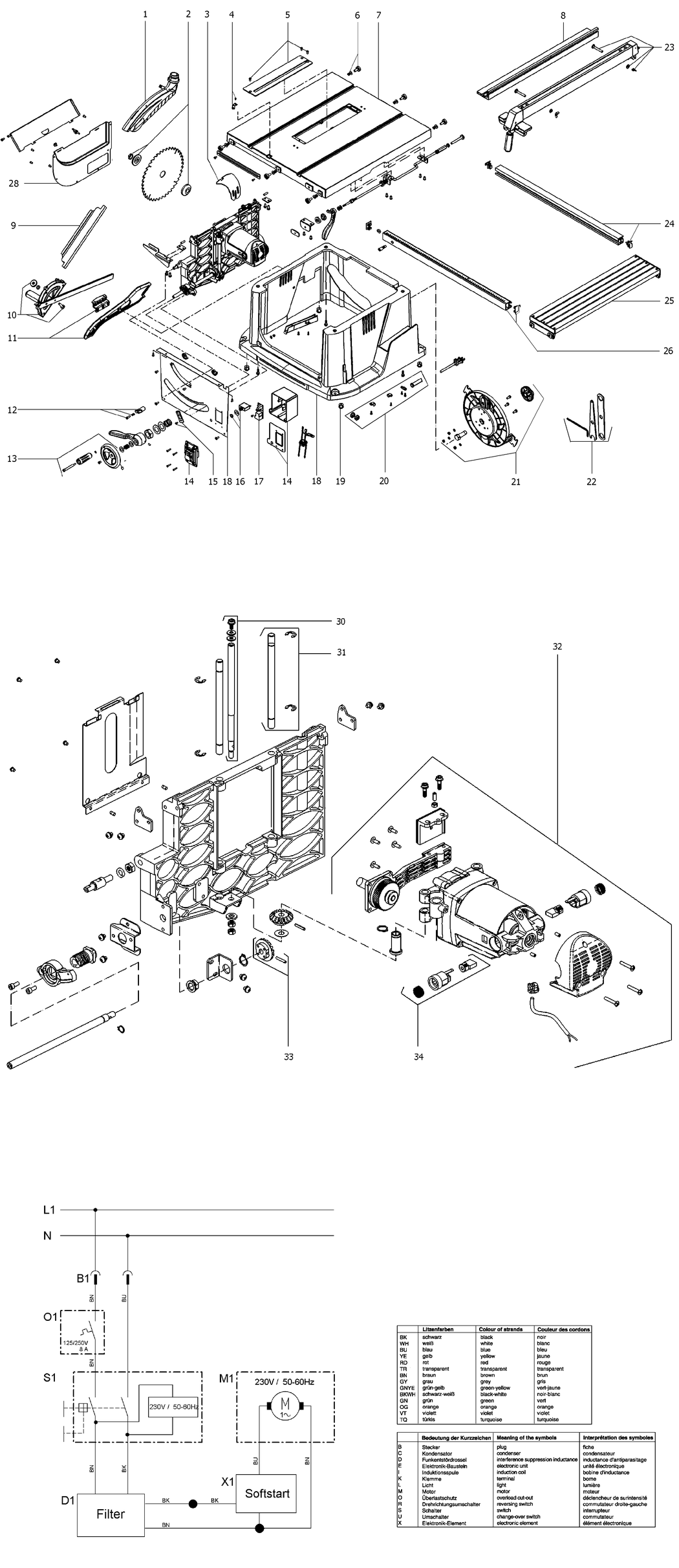 Metabo TS 250 / 0102502000 10 / EU 230V Spare Parts