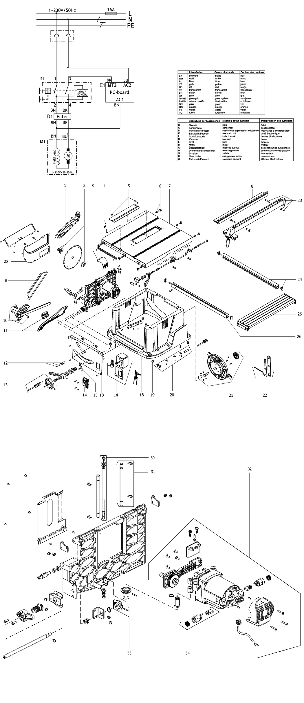 Metabo TS 250 / 0102502000 11 / EU 230V Spare Parts