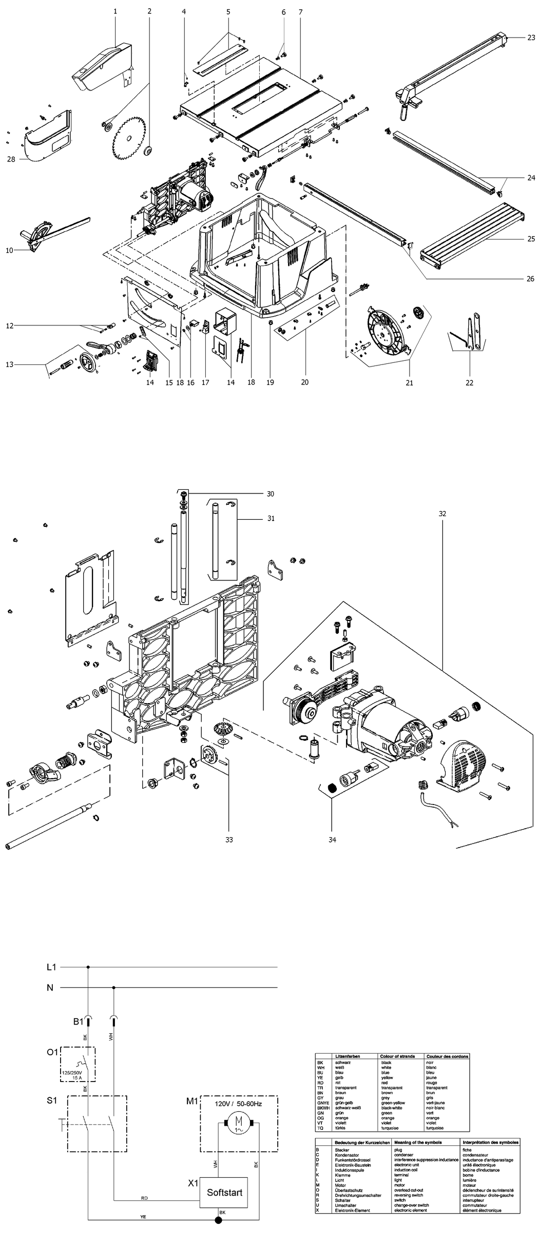 Metabo TS 250 / 0102502042 10 / US 120V Spare Parts