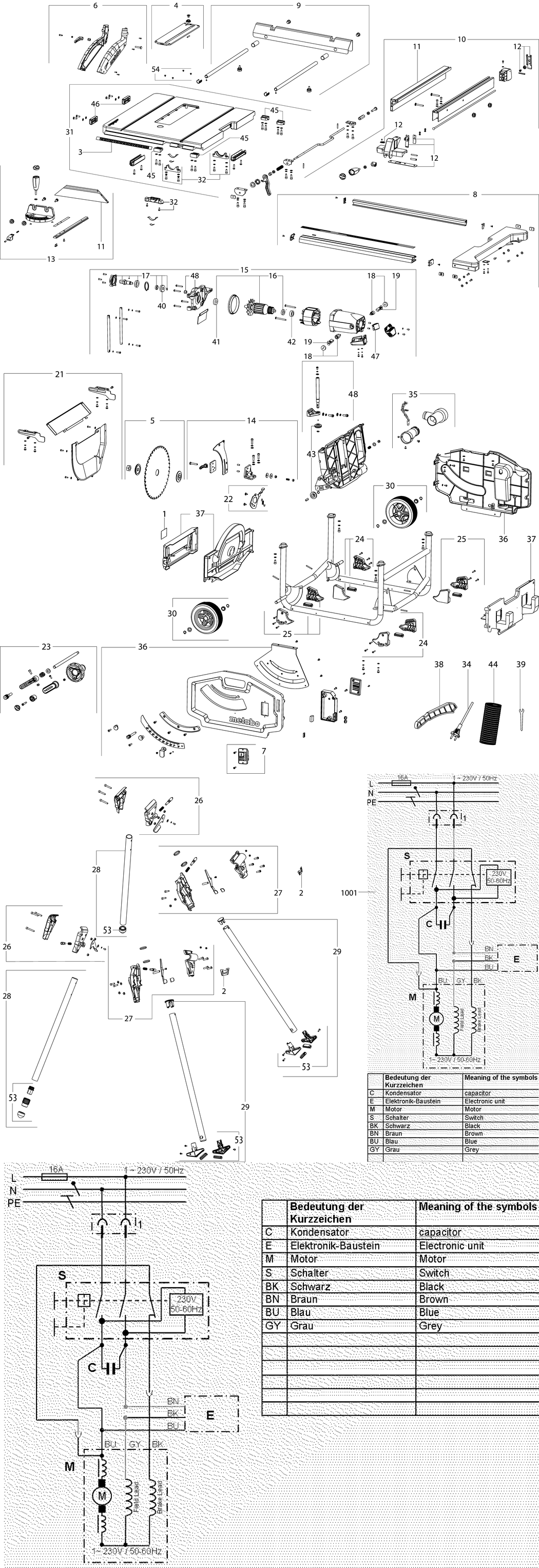 Metabo TS 254 / 00668000 / EU 230V Spare Parts