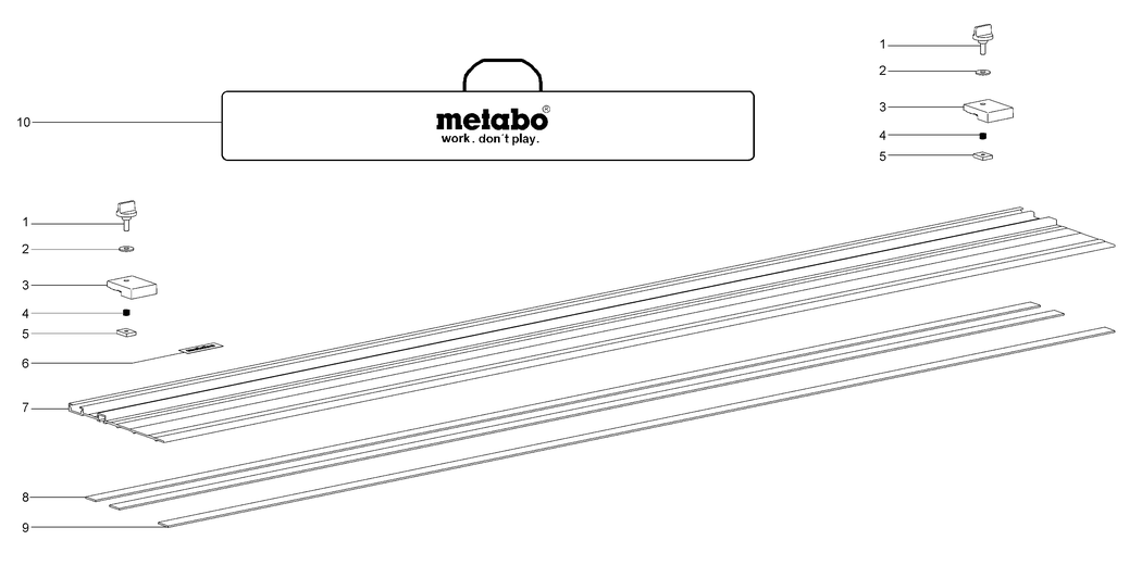 Metabo Guide rail 1500 mm / 31213000 / - Spare Parts