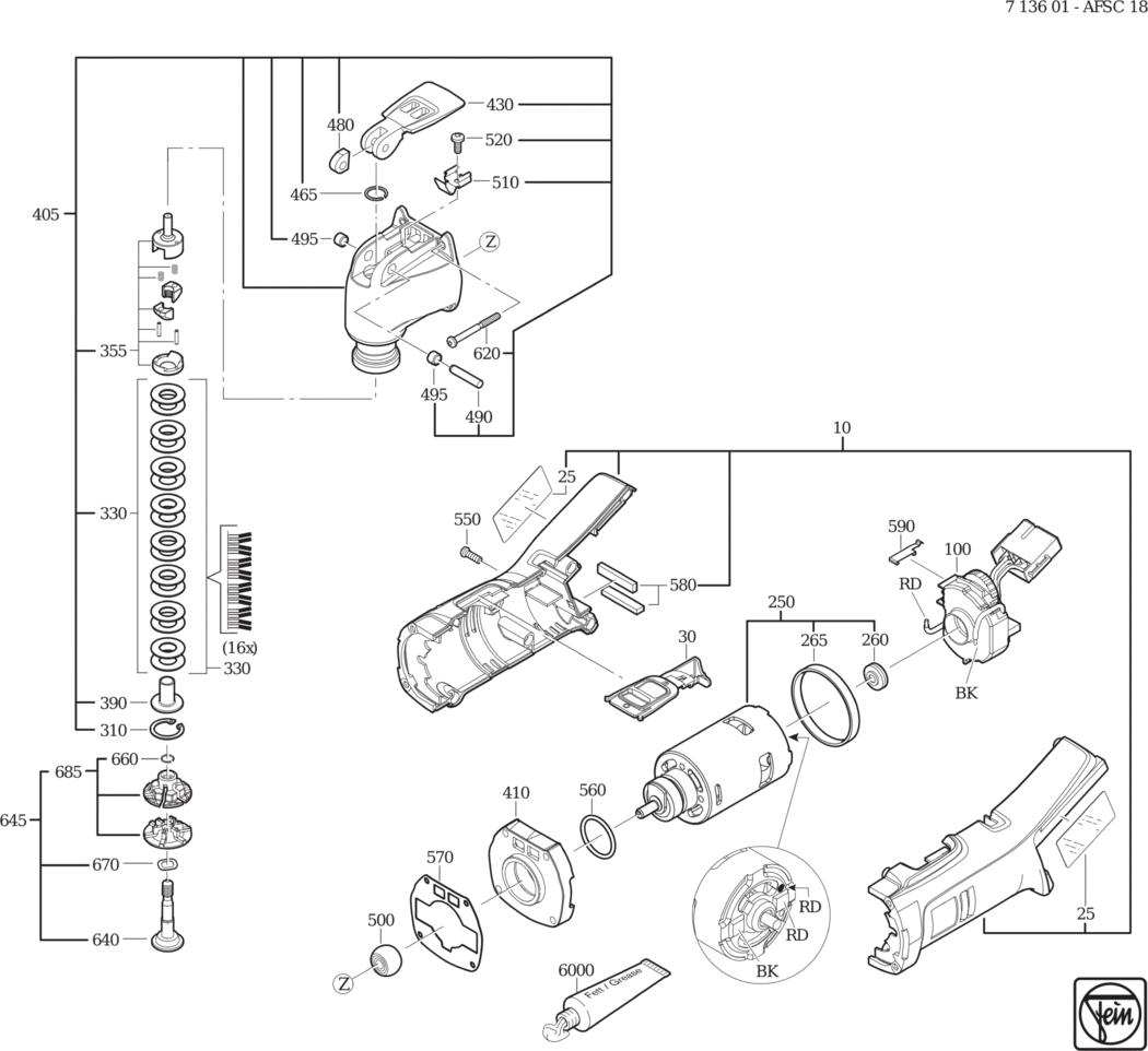 Fein AFSC 18 ⠘V) / 71360100940 Spare Parts