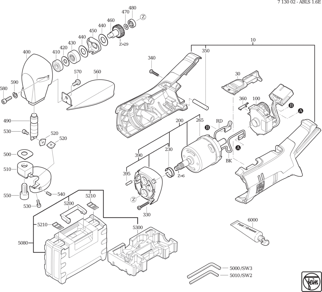 Fein ABLS 1.6 E ⠔.40V) / 71300200950 Spare Parts