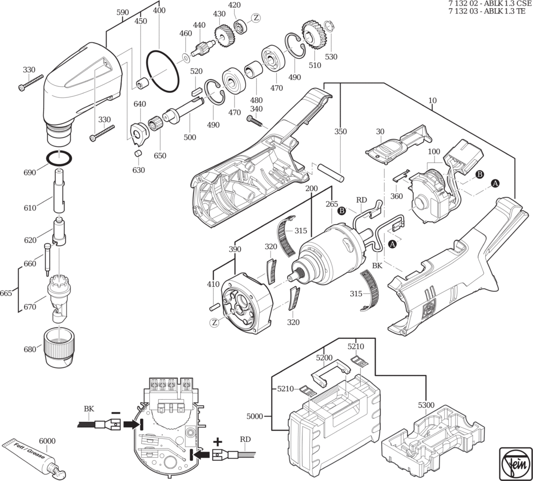 Fein ABLK 1.3 CSE ⠔.40V) / 71320200950 Spare Parts