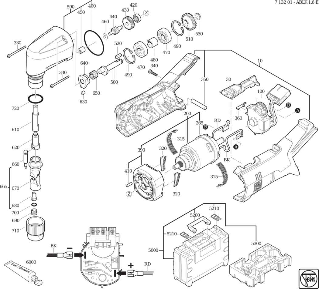 Fein ABLK 1.6 E ⠔.40V) / 71320100950 Spare Parts