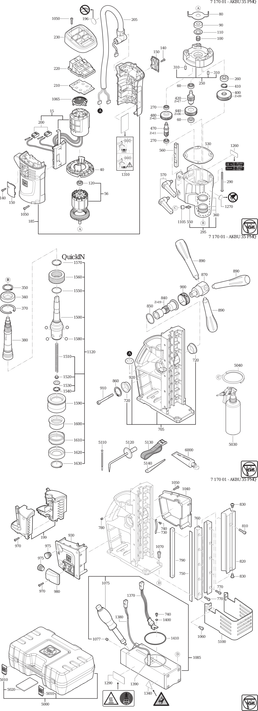 Fein AKBU 35 PMQ ⠘V) / 71700100940 Spare Parts