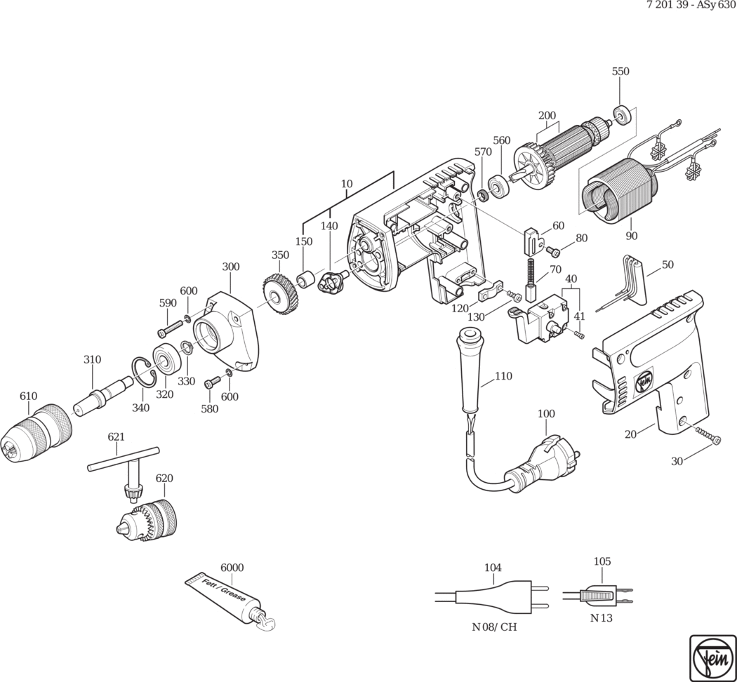 Fein ASy 630 ⡐/60Hz 220/230V) / 72013900228 Spare Parts