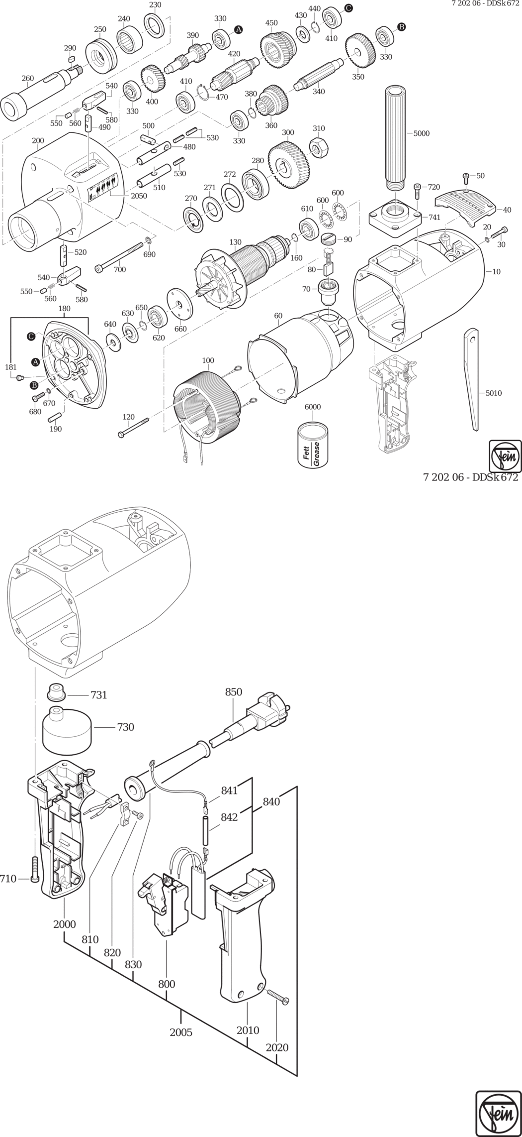 Fein DDSk 672 ⡐/60Hz 220/230V) / 72020600229 Spare Parts