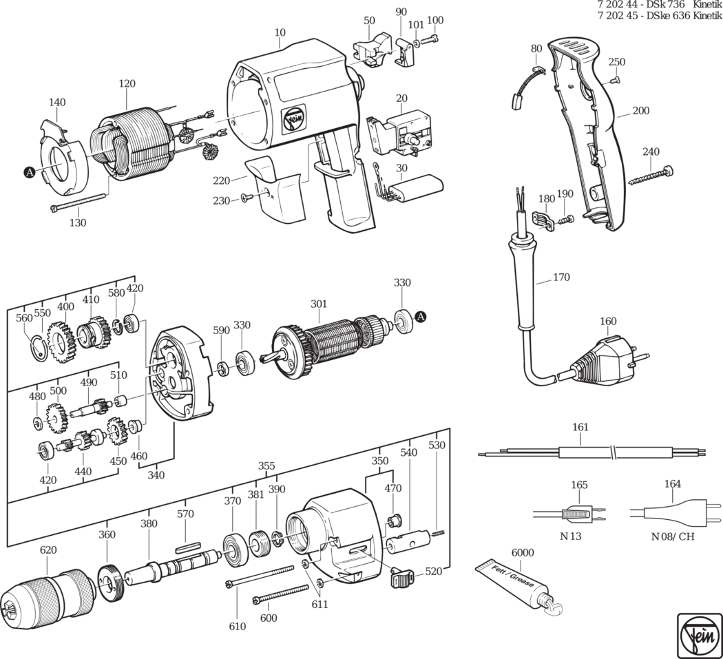 Fein DSk 736 ⡐Hz 42V) / 72024400040 Spare Parts