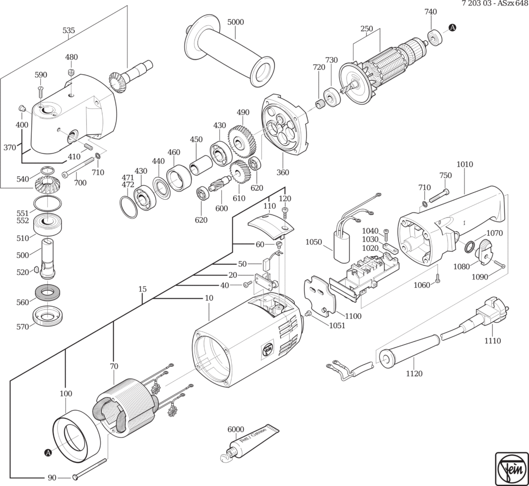 Fein ASzx 648 ⡐Hz 230V) / 72030300228 Spare Parts