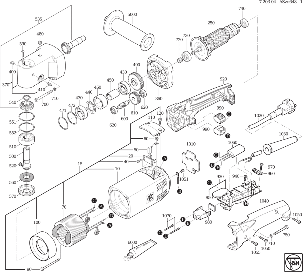 Fein ASzx 648-1 ⡐/60Hz 220/230V) / 72030400230 Spare Parts