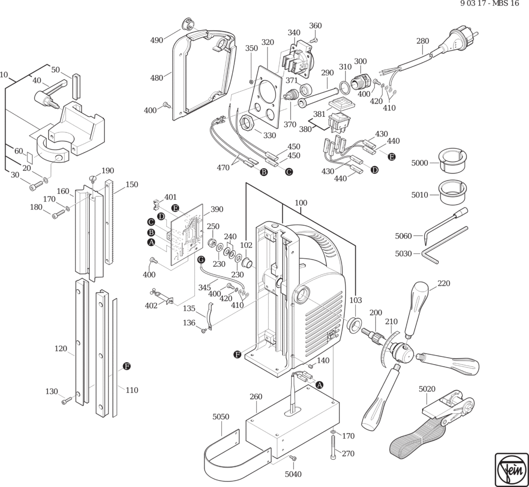 Fein MBS 16 ⡐/60Hz 220/230V) / 90317223009 Spare Parts