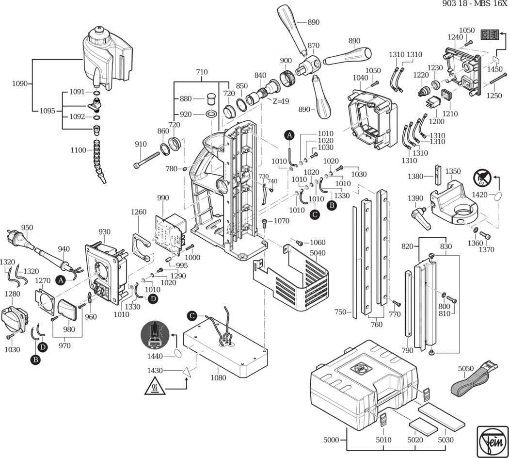 Fein MBS 16 X ⡐/60Hz 220/230V) / 90318223000 Spare Parts