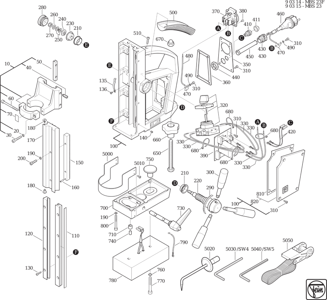 Fein MBS 23 ⡐/60Hz 220/230V) / 90315223003 Spare Parts