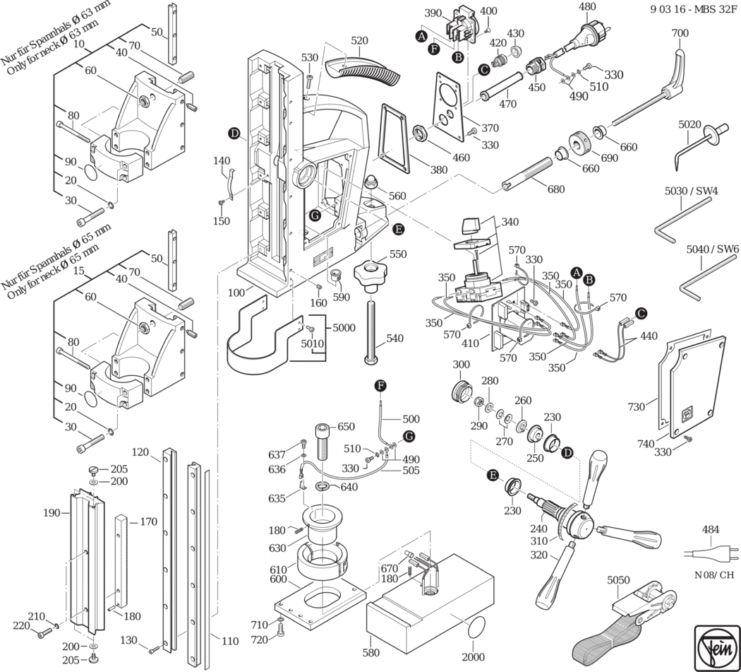 Fein MBS 32 F ⡐/60Hz 220/230V) / 90316223008 Spare Parts