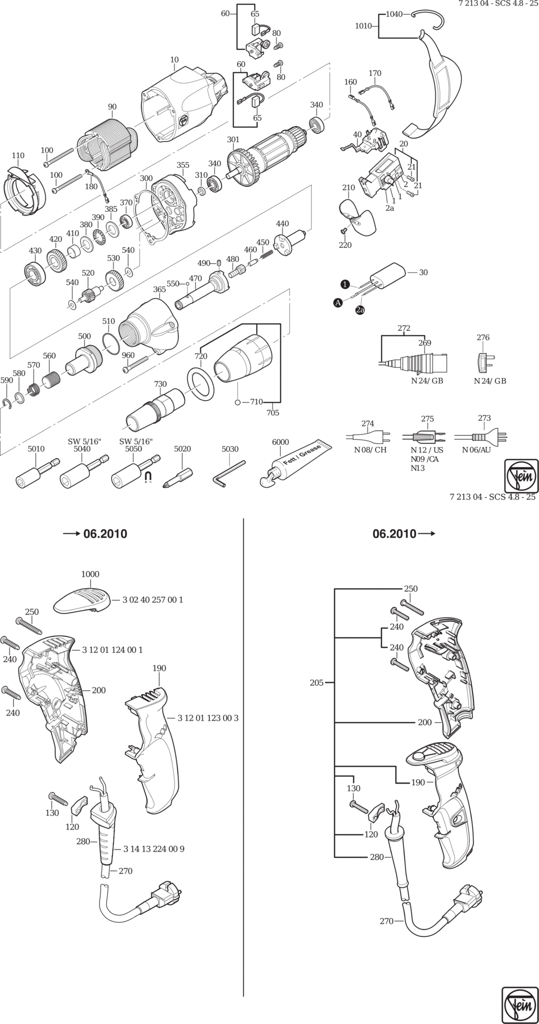 Fein SCS 4.8-25 ⡐/60Hz 220/230V) / 72130400239 Spare Parts