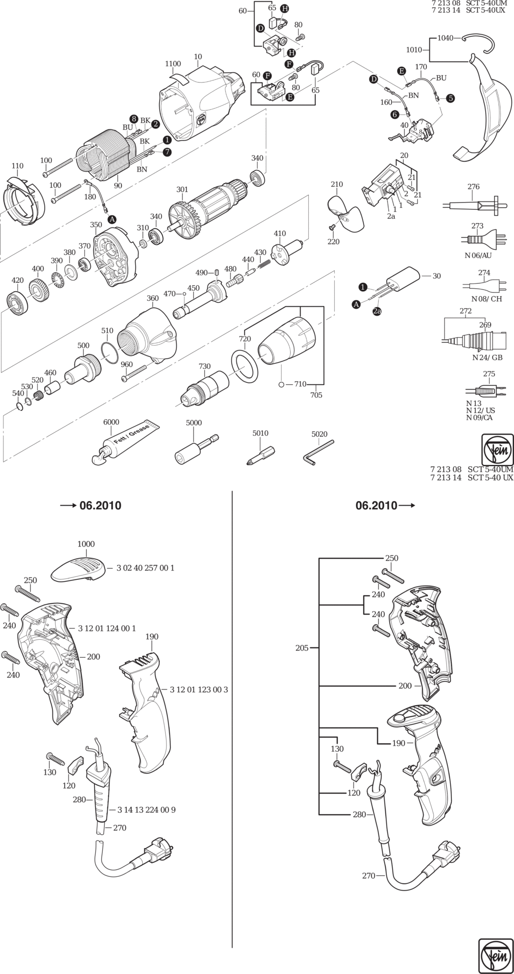 Fein SCT 5-40 UX ⡐Hz 110V) / 72131424110 Spare Parts