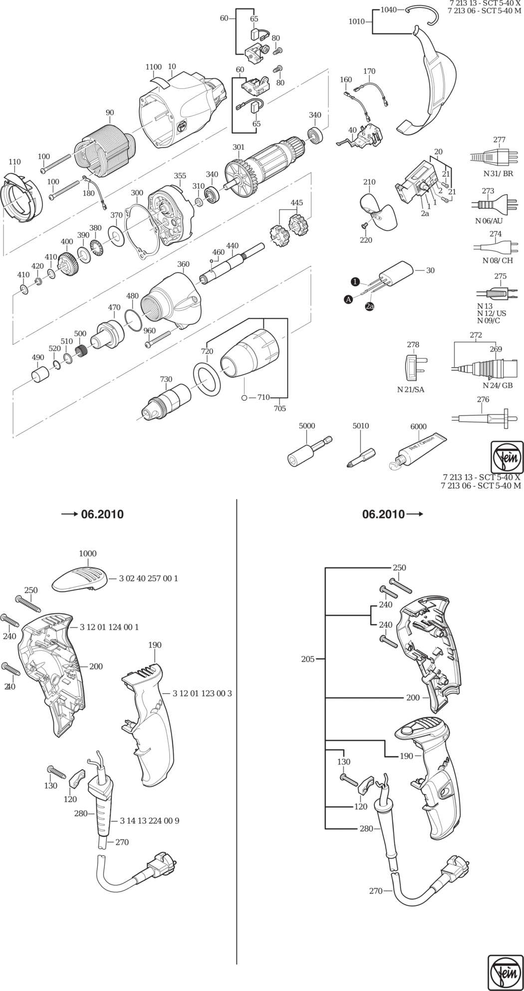 Fein SCT 5-40 X ⡐/60Hz 220/230V) / 72131300230 Spare Parts