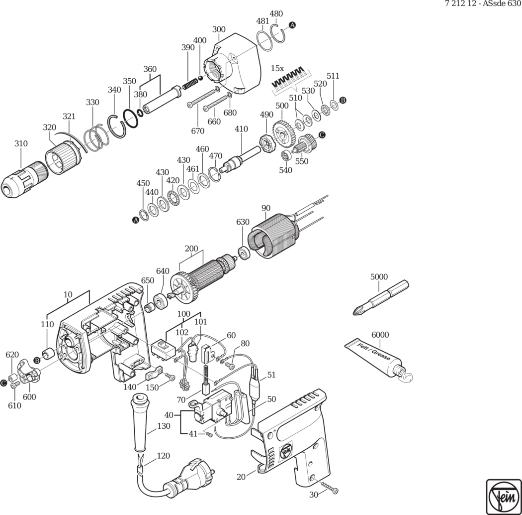 Fein ASsde 630 ⡐Hz 230V) / 72121200226 Spare Parts